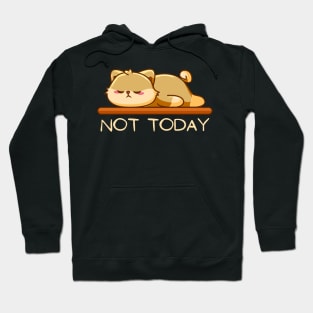 Lazy Cat Nope not Today funny sarcastic messages sayings and quotes Hoodie